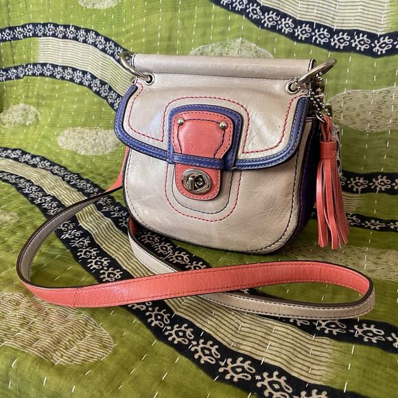 Coach Limited Edition Blue/ Pink/ Gray Mini Willis Legacy 21741 Crossbody Bag - Picture 3 of 16